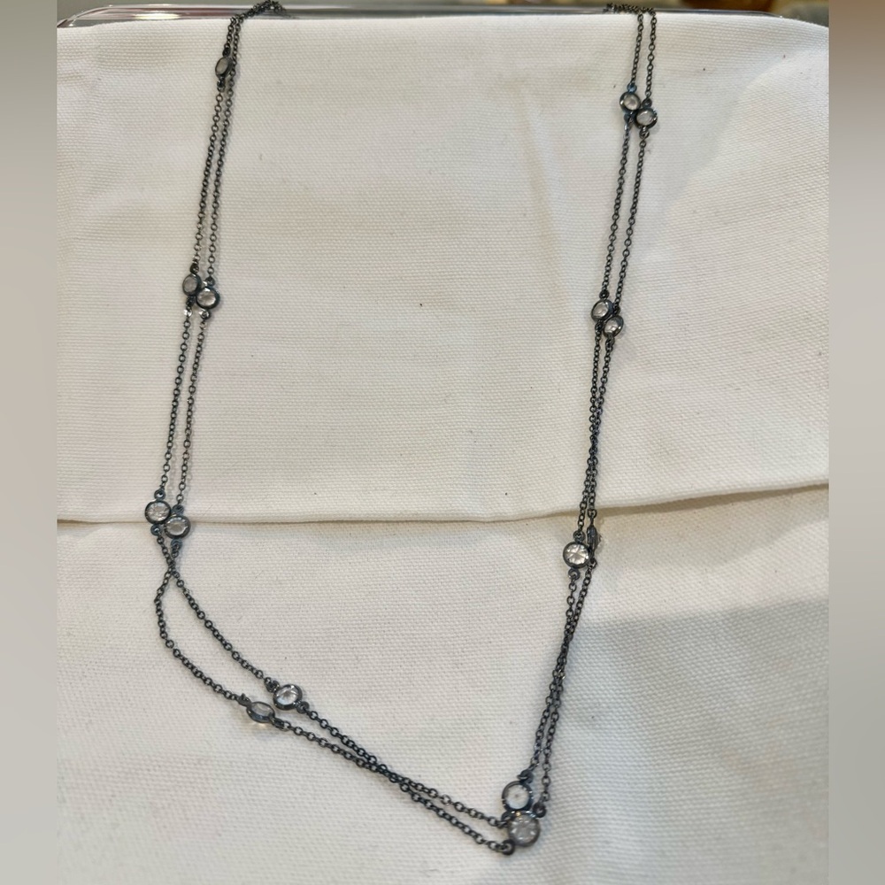 Long crystal layering necklace - approx 60”